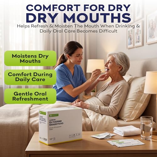 Lemon Glycerin Oral Swabs for Dry Mouth - 75 Pack | TenderGentle