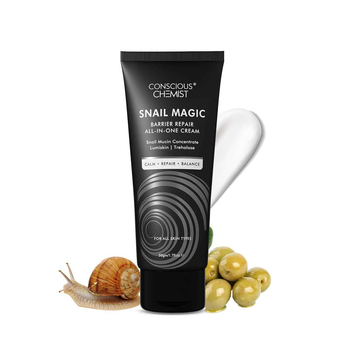 Conscious Chemist® Snail Magic Skin Barrier Repair All In One Cream | Daily Repair Gel Cream with Korean Snail Mucin Extract | 50g / 1.7fl.oz