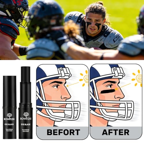 Bowitzki Face Paint Stick 10-Pack Eye Black - Sports & Costume