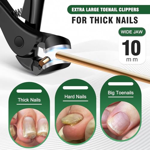 Toenail Clippers for Seniors & Thick Nails - 6PC Set with Long Handle