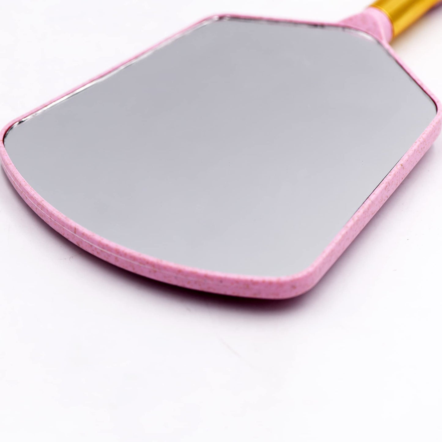 YCHMIR Handheld Mirror with Handle，Barber Hairdressing Handheld Mirrorfor for Salon (Pink)