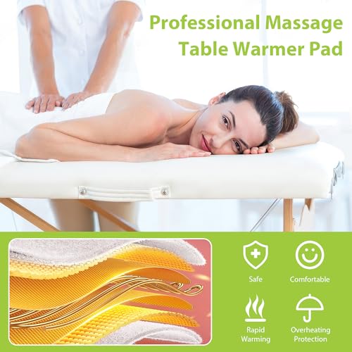 Massage Table Warmer Heating Pad Professional SPA Massage Bed Warmer with Timer, 9 Heat Setting, Overheat Protection for Massage Bed & Spa, Thickened & Soft Fleece, 30" x 71"