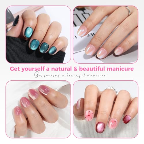 UNA GELLA Extra Short Oval Nail Tips 312pcs - Natural Lightweight Gel