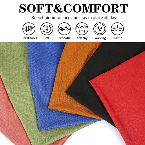 GiLi 6 Pack Wide Headbands for Women Non Slip Yoga Running Sports