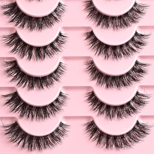 Wispy False Eyelashes - Cat Eye Strips, Clear Band, 20 Pairs