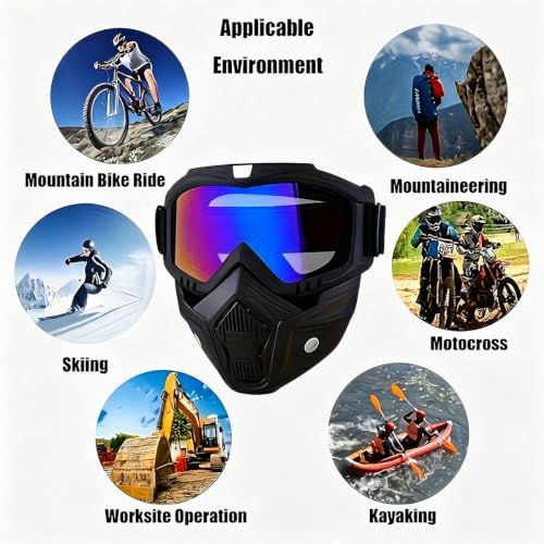 High-Definition Detachable Full Face Goggle Mask for Outdoor Sports
