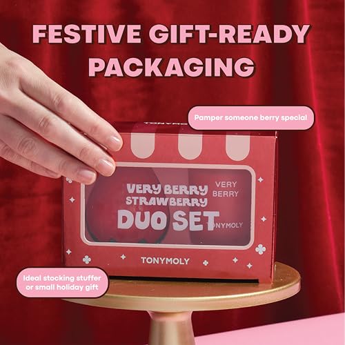 TONYMOLY Very Berry Strawberry Hydrating Hand Cream & Candle Gift Set