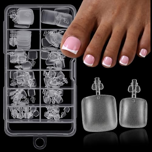 Ouligay 120PCS Square Gel X Toe Nail Tips - 12 Sizes