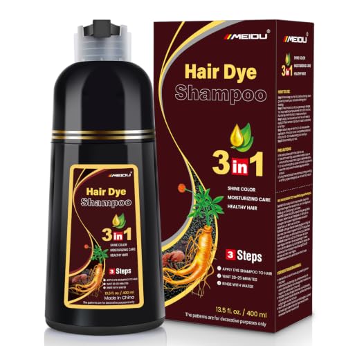 IIIMEIDU Chestnut Brown 3-in-1 Hair Dye Shampoo for Gray Hair Coverage