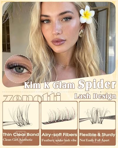 Zenotti DD Curl Spider Lash Clusters Kit - Wispy Natural Extensions