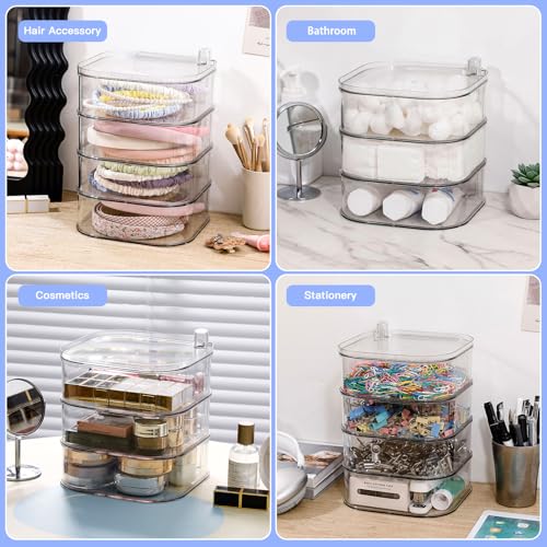 FABROK 3-Layer Rotating Hair Accessories Organizer Box
