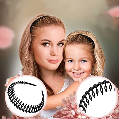 8-Pack No-Slip Hair Headbands with Teeth Comb for Women & Men