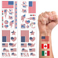 38 PCS USA Flag Temporary Tattoos Set - Waterproof Face Stickers