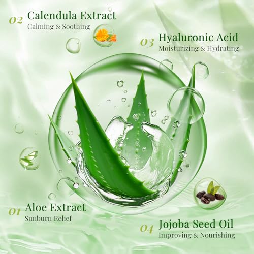 30 Pack Aloe Vera Hydrating Face Masks Skincare, Moisturizing & Soothing Sheet Face Mask for Skin Care, Bulk Aloe Face Masks for After Sun Care and Sunburn Relief