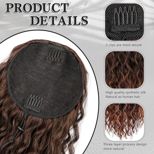 FREEMEIGE Drawstring Ponytail Extension 20" Curly Wavy for Black Women