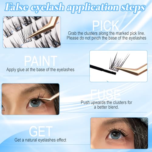 Cat Eye Lash Clusters - J Curl 12-14mm Wispy False Eyelashes