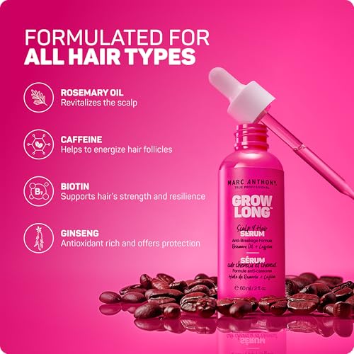 Marc Anthony Grow Long Hair Serum - Anti-Breakage with Rosemary Oil, 2 fl oz