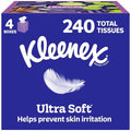 Kleenex Ultra Soft Facial Tissues - 4 Cube Boxes, 240 Tissues