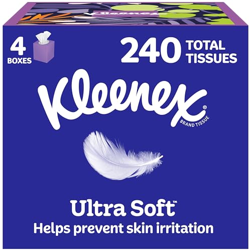 Kleenex Ultra Soft Facial Tissues - 4 Cube Boxes, 240 Tissues