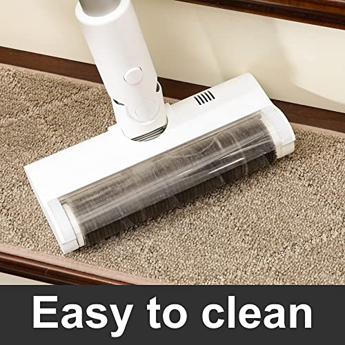 COSY HOMEER Edging Stair Treads Non-Slip Carpet Mat 28inX9in Indoor Stair Runners for Wooden Steps, Edging Stair Rugs for Kids and Dogs, 100% Polyester TPE Backing(4pc, Beige)