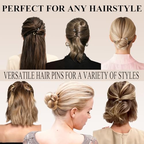 3 Pcs French Hair Pins for Women - Elegant & Durable Metal U Pins