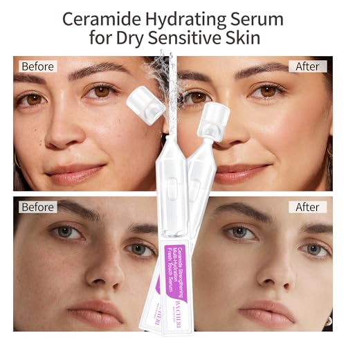 Ceramide Serum for Dry Sensitive Skin ? Ceramide Complex with Hyaluronic Acid, Hydrates & Repairs Skin Barrier, Soothes Redness & Irritation, 1.8ml x 30 Ampoules