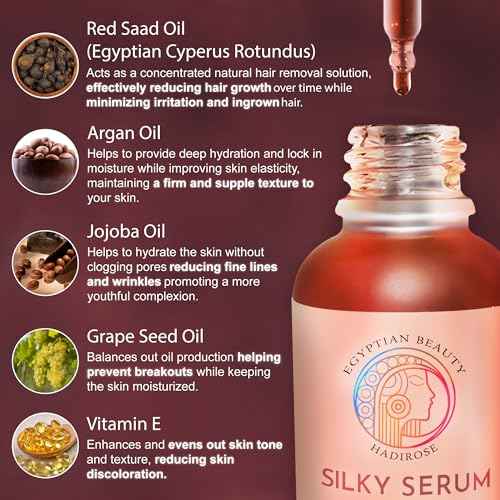 Egyptian Cyperus Rotundus All Natural Hair Removal Serum | Concentrated Pure Red Saad Oil | Hair Growth Inhibitor | Post-Wax Care | Natural Scent | Made in the USA.