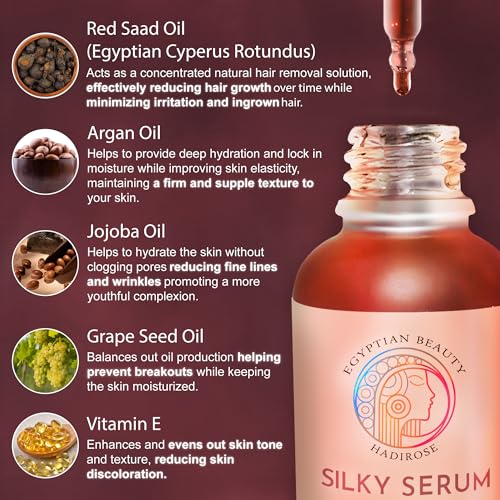 Egyptian Cyperus Rotundus All Natural Hair Removal Serum | Concentrated Pure Red Saad Oil | Hair Growth Inhibitor | Post-Wax Care | Natural Scent | Made in the USA.