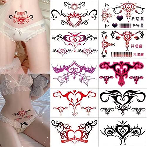 Temporary Tattoo Stickers - 20 Sheet Flower Design Set
