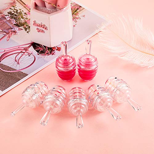 18 Pcs Empty Lip Gloss Tubes Honey Pot Shape 6ml Clear Refillable