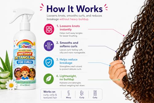 Kidwell Kids Detangler Spray & Leave-In Conditioner, 8 oz