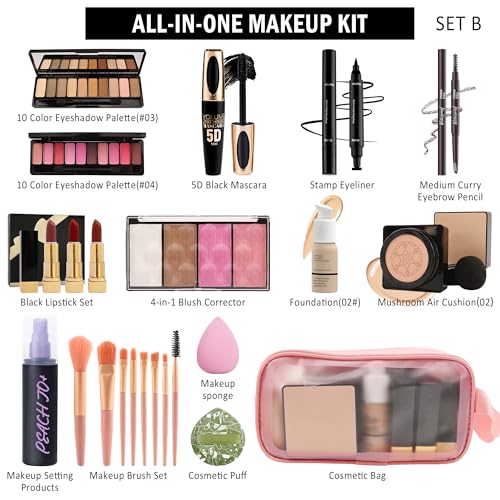 All-in-One Makeup Kit for Women - Travel-Friendly Gift Set
