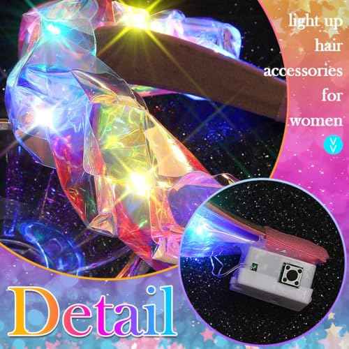 CAKURE Light Up Headbands Led Headband Glow Costume Hair Accessories for Women and Girls