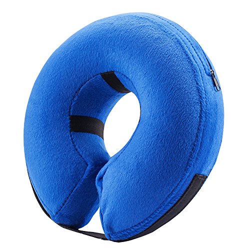 BENCMATE Protective Inflatable Collar for Dogs and Cats - Soft Pet Recovery Collar Does Not Block Vision E-Collar (Medium, Rainbow)