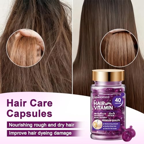 Hair Oil Capsules with Keratin & Argan Oil - 40 Pack