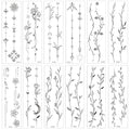 Vine Flower Temporary Tattoo - Waterproof 12 Sheet Set