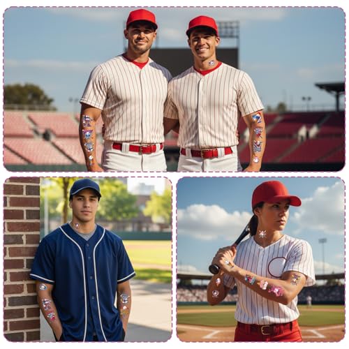 Baseball Temporary Tattoos - 200+ Sheets Sports Party Favors