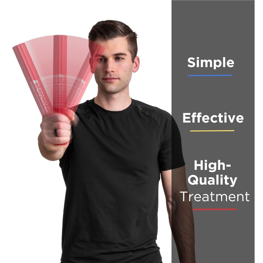 THERABAND FlexBar, Tennis Elbow Therapy Bar, Relieve Tendonitis Pain & Improve Grip Strength, Resistance Bar for Golfers Elbow & Tendinitis, Red, Light, Beginner