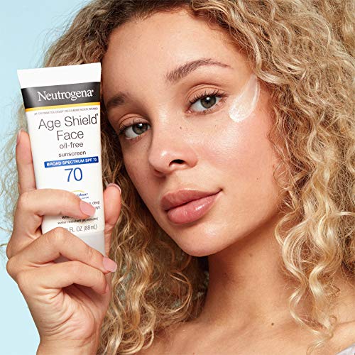 Neutrogena Age Shield Anti-Oxidant Face Lotion Sunscreen with Broad Spectrum SPF 70, Oil-Free & Non-Comedogenic Moisturizing Sunscreen to Prevent Signs of Aging, 3 fl. oz