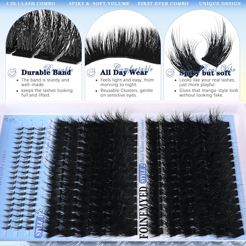Manga Lash Clusters Kit - Spiky & Volume 12-20mm with Bottom Lashes