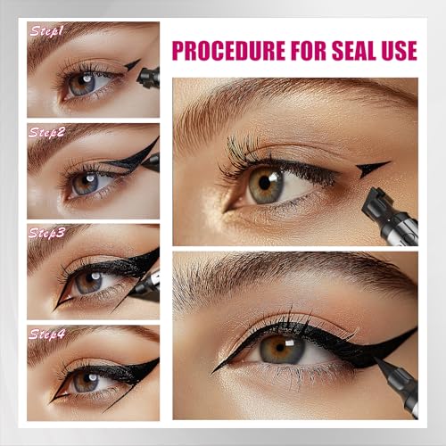 2-in-1 Double Head Winged Eyeliner Stamp - Waterproof, Smudge-Proof & Fade-Resistant Black Liquid Liner Cat Eyes(2 pcs)