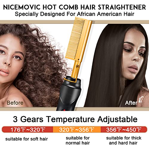 Ceramic Heating Hair Straightener Comb - Fast 20s Heat