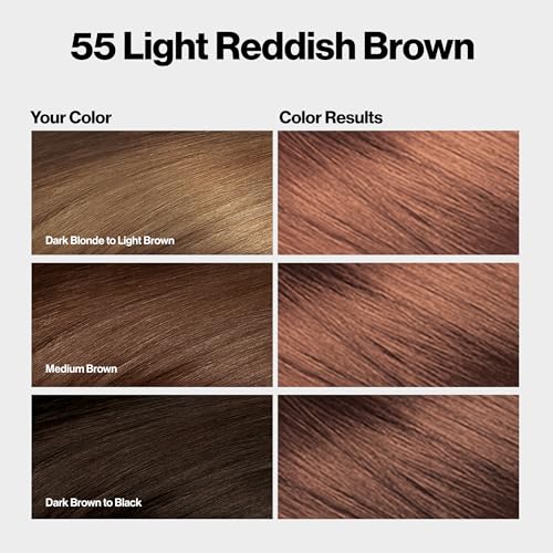 Revlon ColorSilk Hair Dye with Bond Repair 55 Light Reddish Brown 3 Pack