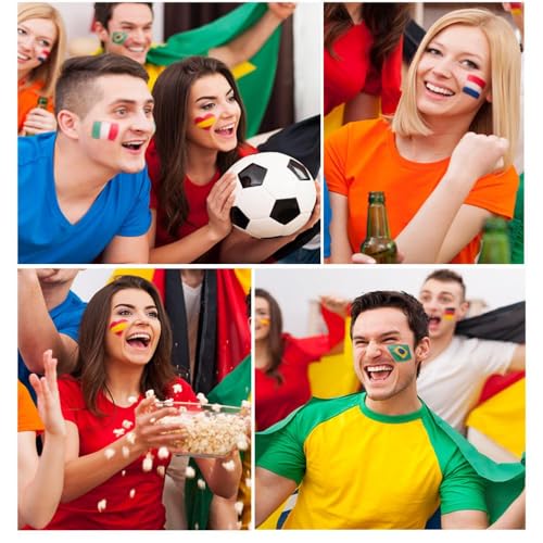 World Flag Temporary Tattoos - 35 Sheets Waterproof Stickers