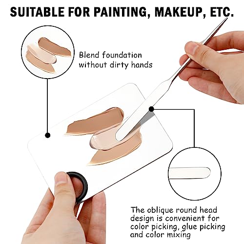 Makeup Spatula & Palette Set with Powder Puffs