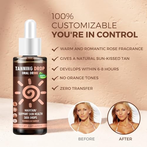 Oral Tanning Drops - Sunless Glow Supplement, Watermelon