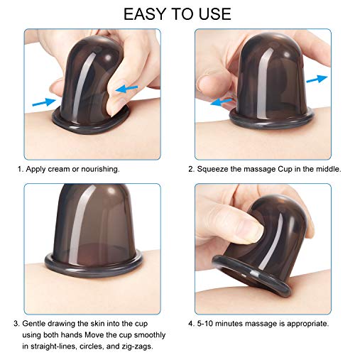 BBTO Silicone Facial Cupping Set - 6 Cups & Brush