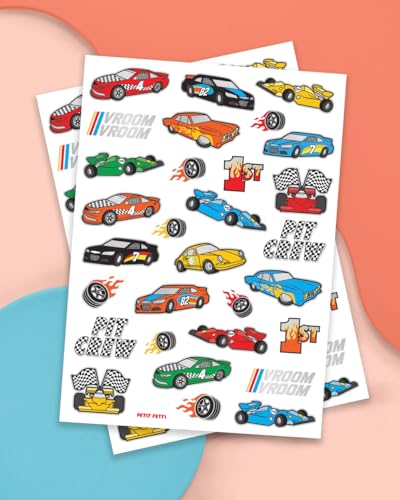 xo, Fetti Race Car Temporary Tattoos - 46 Foil Designs