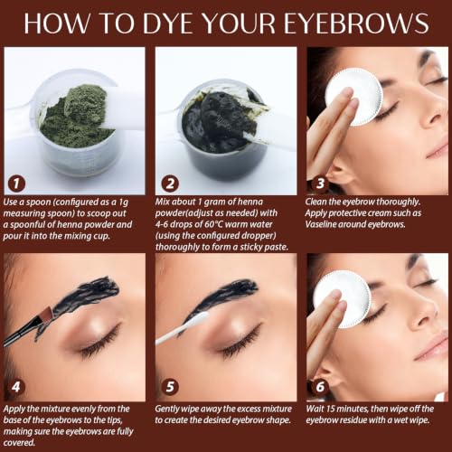 Henna Eyebrow Tint Kit - Natural Dark Brown Brow Dye