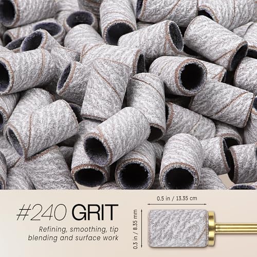 240 Grit Zebra Nail Sanding Bands – 100 Pack for Nail Drills